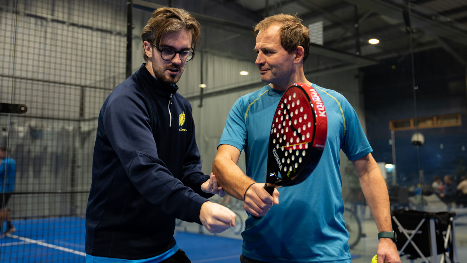 The indoor padel court hall at Les Ormes